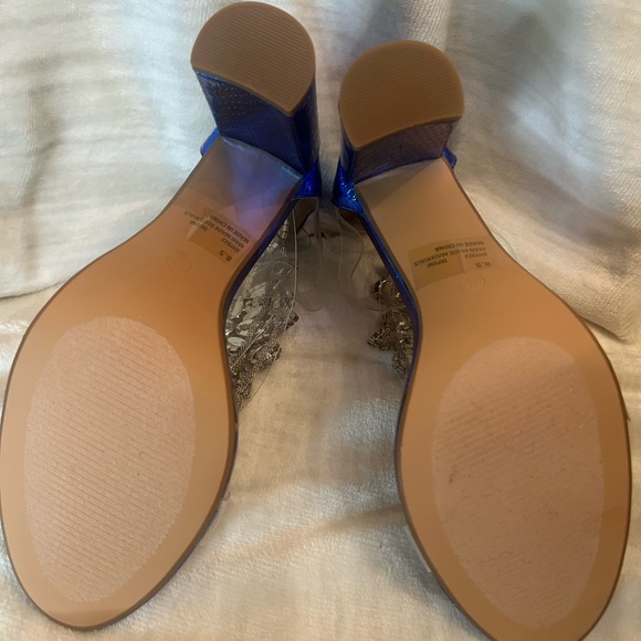 Lemonade Bejeweled Chunky Heel Iridescent Mermaid Sandal 8.5 - Picture 5 of 6